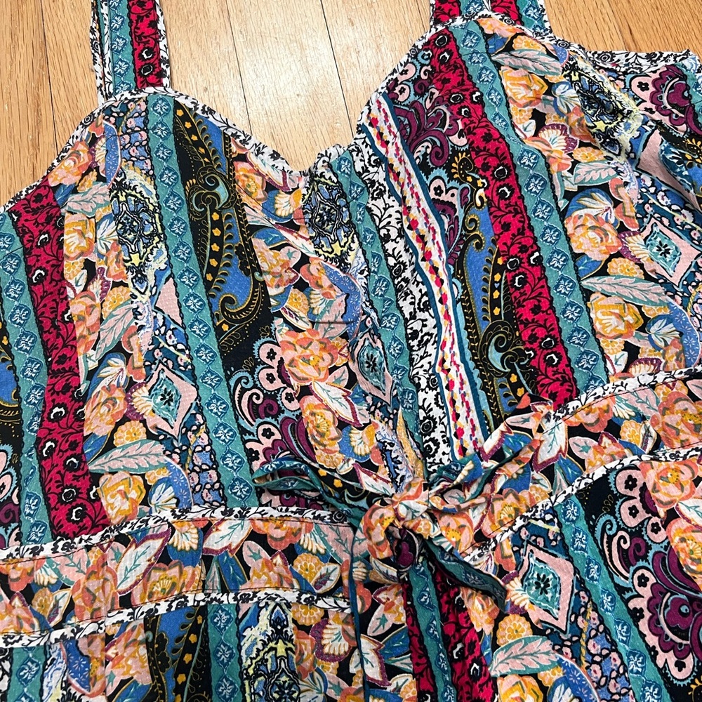 Anthropologie Boho Wide Leg Jumpsuit Floral Paisley Print - Picture 3 of 7